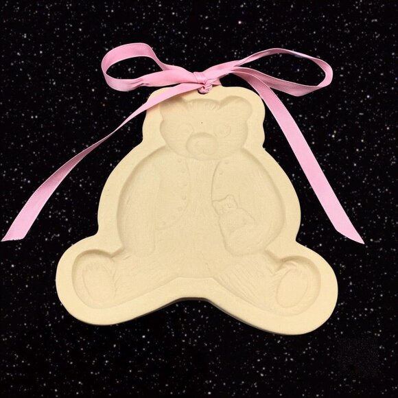 Vintage 1984 Brown Bag Cookie Art Hill Design Cookie Mold Stamp Press Teddy 5.5” - Picture 2 of 6